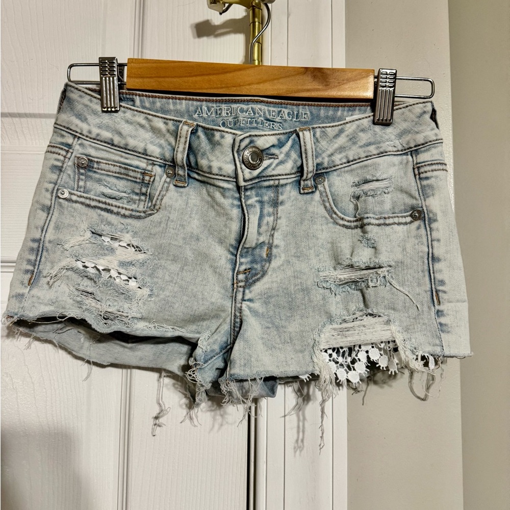 AE Shortie Denim Lace Size 4 - Picture 4 of 7